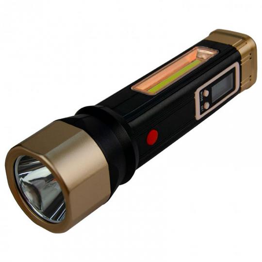 Фонарь ручной LightPhenomenOn на солнечн. аккум., 4в1,часы LT-FR1C18C