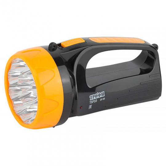 Фонарь прожектор ТРОФИ 15LED TSP10 (акку, 4V 1.5Ah) 2 реж. вилка 220V