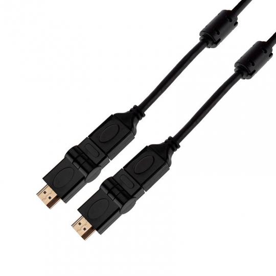 Шнур REXANT HDMI-HDMI - 2м угловой с фильтрами
