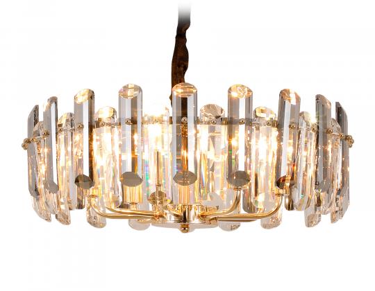 Подвесная люстра с хрусталем Ambrella TR5304/8 GD/CL E14/8 40W D500*615