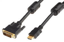 Шнур REXANT HDMI-DVI-D - 1,5м Gold с фильтрами