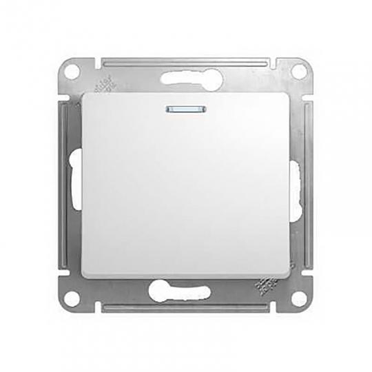 Выключатель Glossa 1P прох. с индик. белый Schneider Electric
