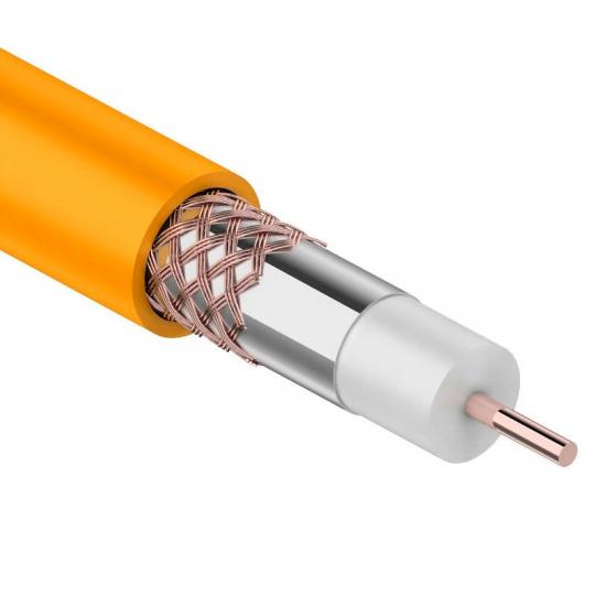 Кабель RG-6U-CUнг Cu/Al/Cu (100) оранжевый 01-2654