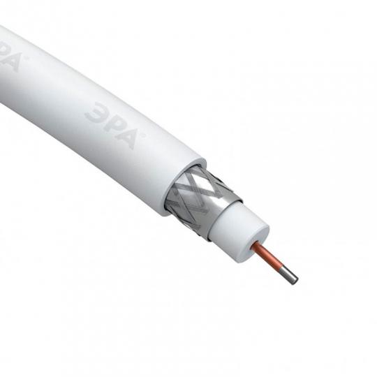 Кабель RG-6U, 75 Ом, CCS/(оплетка Al 48%), PVC белый 100м Эра SIMPLE 