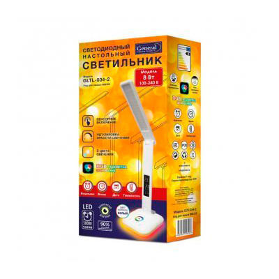 Светильник General настольный GLTL-034-2 8W, диспл. с часами