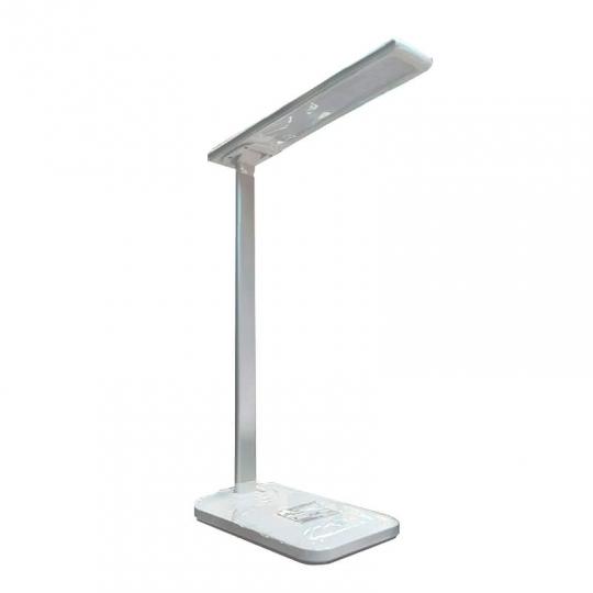 Светильник настольный с/д TGX-02W LED белый, с беспр. зар.2А, 3 реж. освещ, питание: USB провод