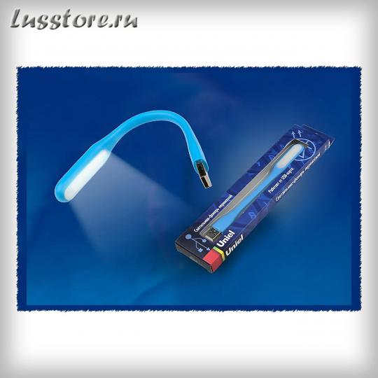 Фонарь-светильник Uniel 6LED, питание USB, синий