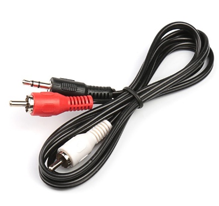 Аудио кабель Jack 3,5мм-2*RCA, 1м, стерео, Belsis
