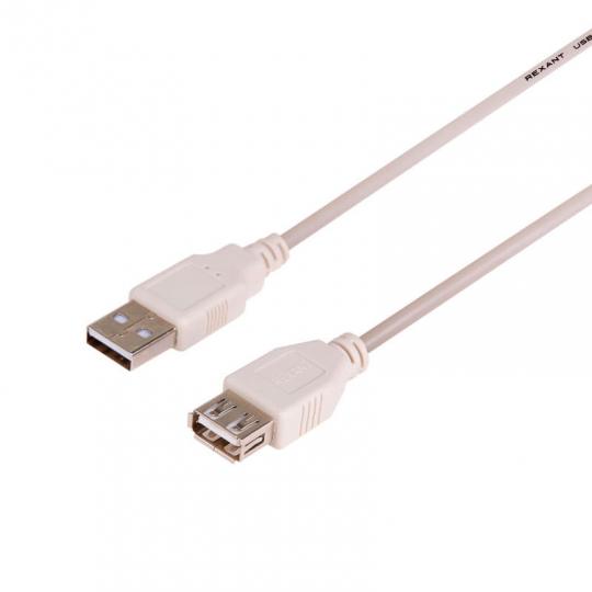 Шнур REXANT USB 2.0 Aгн. - Ашт. 5m Rexant