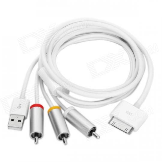 Шнур универ. AV / USB кабель для передачи данных адаптер для iPhone / IPod / IPad