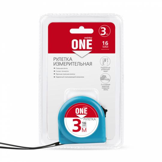Рулетка 3м, пластиковый корпус, Smartbuy ONE SBT-MTP-316P1