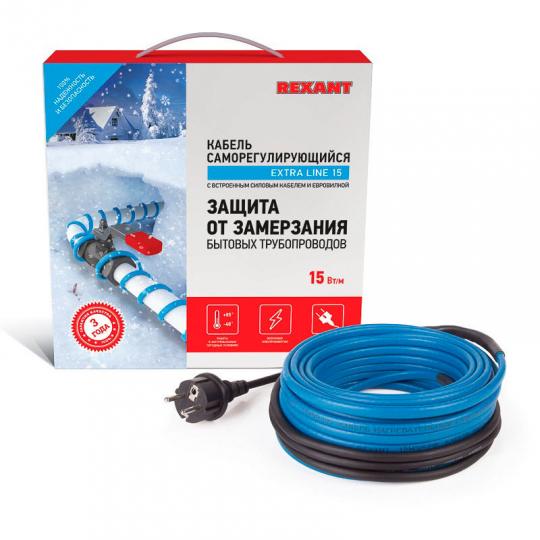 Кабель 15MSR-PB Extra Line саморегулирующийся на трубу, 2м/30Вт Rexant