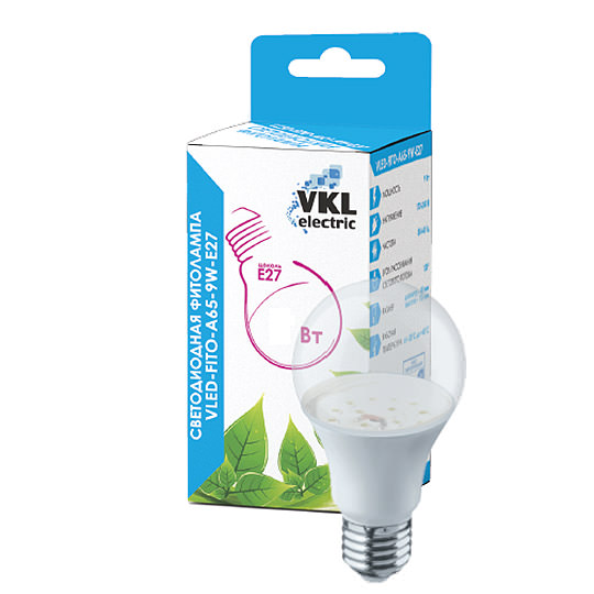 Лампа VKL electric 15W E27 VLED-FITO-A95 для растений