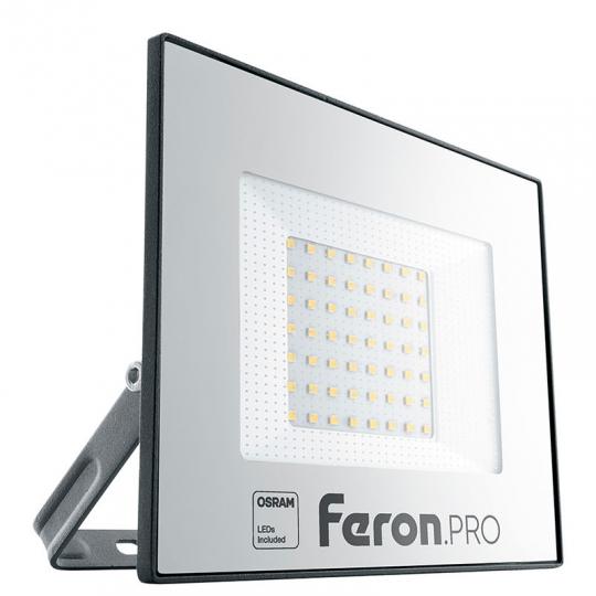 Прожектор с/д 50W, 220В, 5000Лм, 6400К, черный, LL-1000 FERON