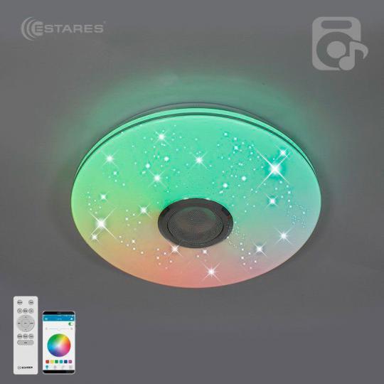 Светильник с/д потолочный ESTARES MUSIC RGB 40W, круг R-330-WHITE/CHROME-220V-IP20
