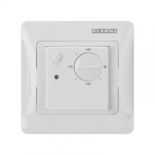 Терморегулятор механический REXANT RX-308G, белый, совместим с Schneider серии Glossa