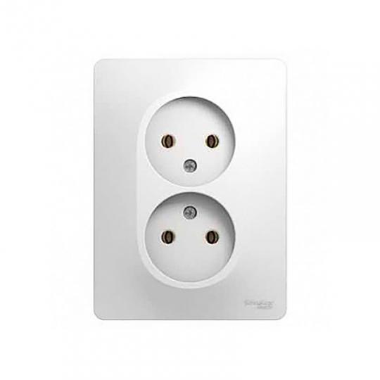 Розетка GLOSSA 2Р СП б/з в сборе, белая  Schneider Electric