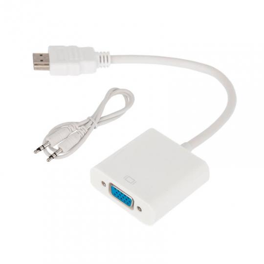 Переходник штекер HDMI - гнездо VGA, провод +3.5mm Аудио REXANT